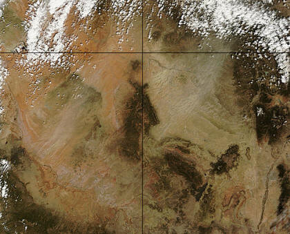 Image of Terra/MODIS 2013/106 18:15 UTC Dust storms in the Four Corners, Southwest United States<br>(morning overpass), Pixel size 1km