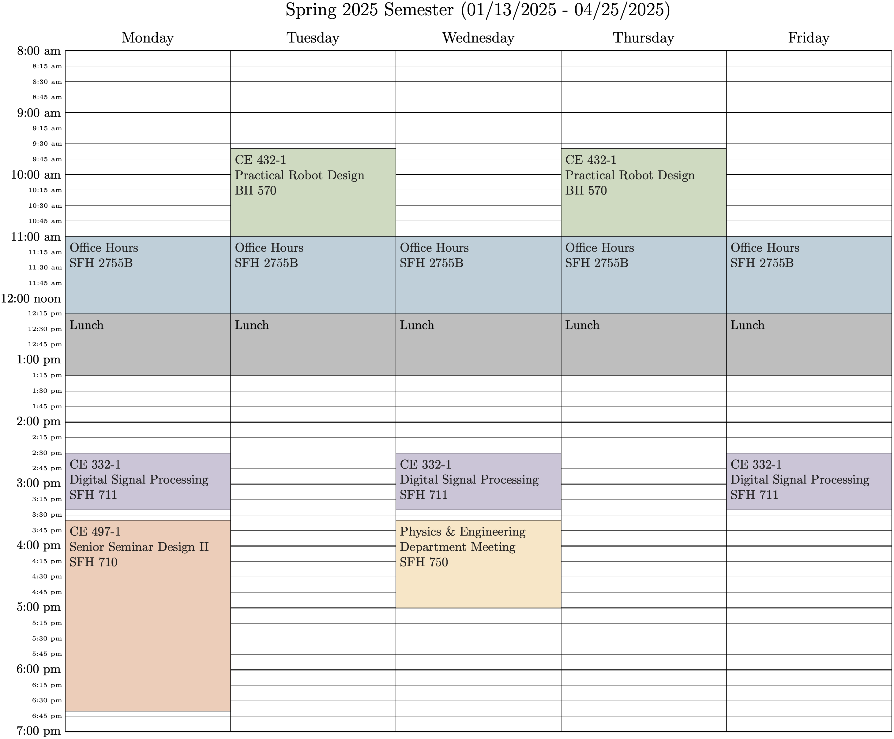 Weekly Schedule